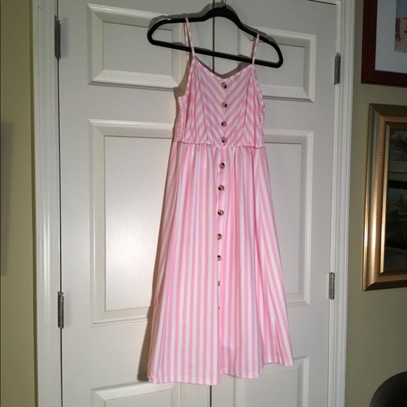 Pink and White Striped Sundress - Picture 2 of 4